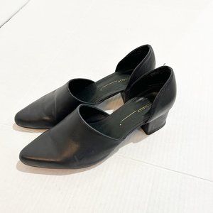Intentionally Blank Perf Hi D’Orsay Heel Size 7.5 or 8 Black Leather Size 38
